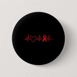 Herzerkrankungen Aufklärung Monat Ribbon Go Rotes Button