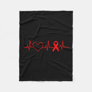 Herzerkrankungen Aufklärung Monat Ribbon Go Rotes Fleecedecke