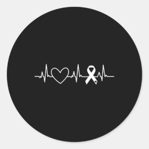 Herzerkrankungen Aufklärung Monat Ribbon Go Rotes  Runder Aufkleber