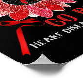 Herzerkrankungen Aufklärung Monat Ribbon Sonnenblu Poster (Ecke)