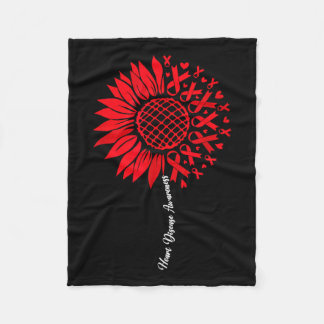 Herzerkrankungen Aufklärungsmonat Sonnenblume für  Fleecedecke