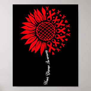 Herzerkrankungen Aufklärungsmonat Sonnenblume für Poster