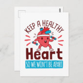 Herzerkrankungen Bewusstsein Behalt eines gesunden Postkarte (Vorne/Hinten)