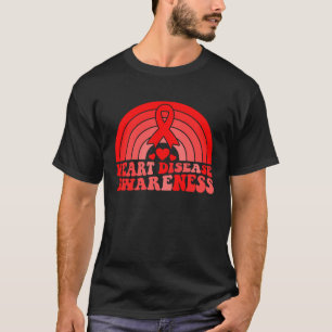 Herzerkrankungen Bewusstsein Rainbow Red Ribbon fo T-Shirt