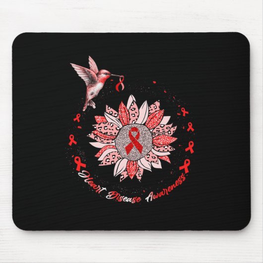 Herzerkrankungen Bewusstsein Sonnenblumen Hummingb Mousepad (Vorne)