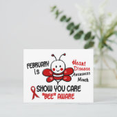 Herzerkrankungen Sensibilisierungsmonat Bee 1.1 Postkarte (Stehend Vorderseite)