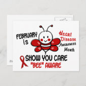 Herzerkrankungen Sensibilisierungsmonat Bee 1.1 Postkarte (Vorne/Hinten)