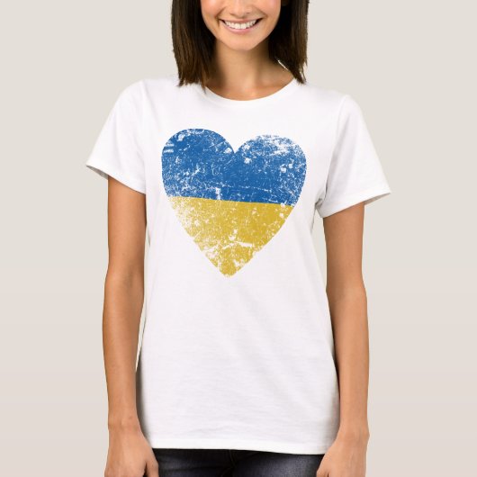 Herzerkrankungen Ukraine Flagge, Land Pride T-Shirt (Vorderseite)