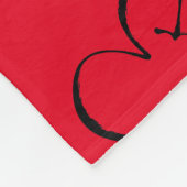 Herzerrot große Sherpa-Decke Fleecedecke (Ecke)