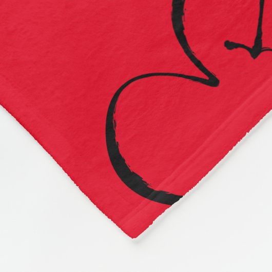 Herzerrot große Sherpa-Decke Fleecedecke (Ecke)
