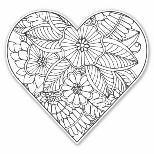 Herzerstreichen der Blume Aufkleber (Vorderseite)