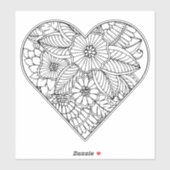 Herzerstreichen der Blume Aufkleber (Blatt)