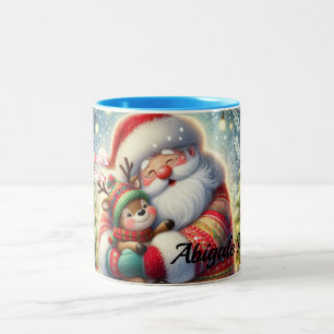 Herzerwärmende Weihnachts-Kaffeetasse Zweifarbige Tasse