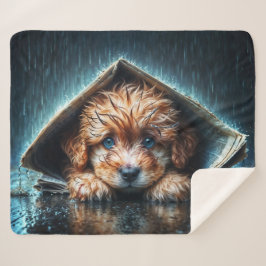 Herzerwärmender feuchter Hund bei Sturmwetter Sherpadecke