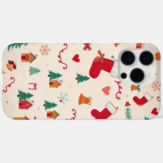 herzerwärmendes Weihnachtsmuster Case-Mate iPhone Hülle (Rückseite (Horizontal))