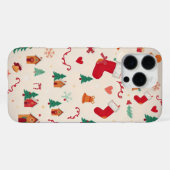 herzerwärmendes Weihnachtsmuster iPhone Hülle (Rückseite (Horizontal))