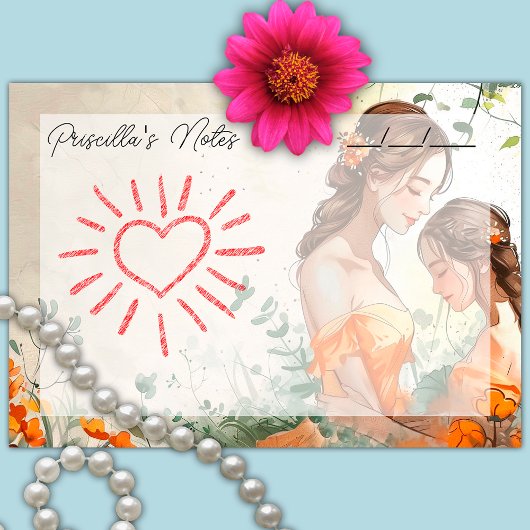 Herzerwärmung Mutter & Tochter 4 Zoll x 3 Zoll Post-it Klebezettel