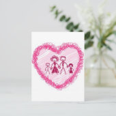 Herzfamilie Postkarte (Stehend Vorderseite)