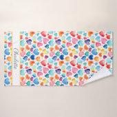 Herzfarbe Niedliche Liebe Individuelle Name Badehandtuch (Badehandtuch)