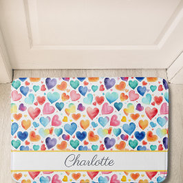 Herzfarbe Niedliche Liebe Individuelle Name Badematte