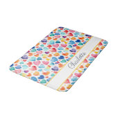 Herzfarbe Niedliche Liebe Individuelle Name Badematte (Schrägansicht)