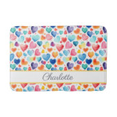 Herzfarbe Niedliche Liebe Individuelle Name Badematte (Vorderseite)