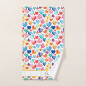 Herzfarbe Niedliche Liebe Individuelle Name Badhandtuch Set (Handtuch)