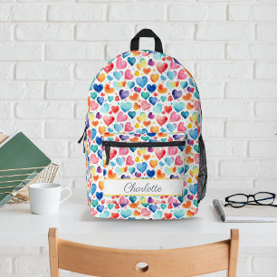 Herzfarbe Niedliche Liebe Individuelle Name Bedruckter Rucksack