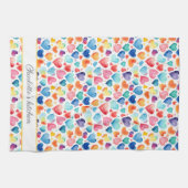 Herzfarbe Niedliche Liebe Individuelle Name Geschirrtuch (Horizontal)