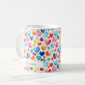 Herzfarbe Niedliche Liebe Individuelle Name Kaffeetasse (Vorderseite Links)