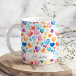 Herzfarbe Niedliche Liebe Individuelle Name Kaffeetasse