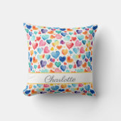 Herzfarbe Niedliche Liebe Individuelle Name Kissen (Vorderseite)