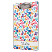 Herzfarbe Niedliche Liebe Individuelle Name Klemmbrett (Links)
