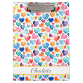 Herzfarbe Niedliche Liebe Individuelle Name Klemmbrett (Vorderseite)