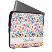 Herzfarbe Niedliche Liebe Individuelle Name Laptopschutzhülle (Vorne Rechts)
