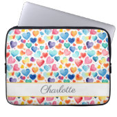 Herzfarbe Niedliche Liebe Individuelle Name Laptopschutzhülle (Vorderseite)