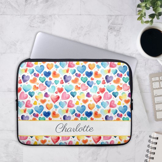 Herzfarbe Niedliche Liebe Individuelle Name Laptopschutzhülle