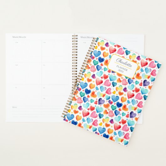 Herzfarbe Niedliche Liebe Individuelle Name Planer (Anzeige)