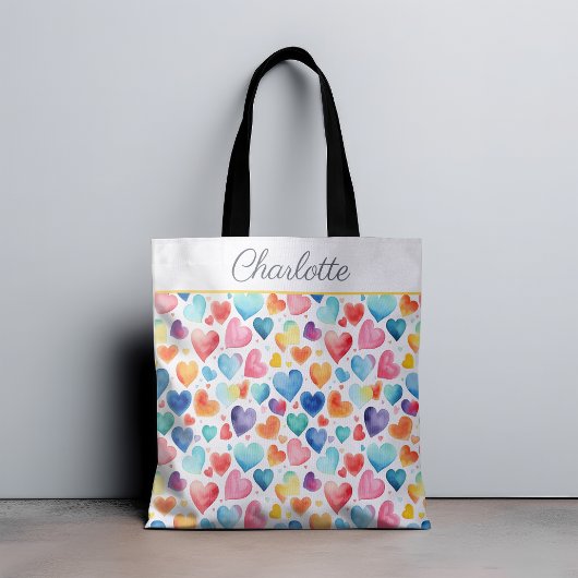 Herzfarbe Niedliche Liebe Individuelle Name Tasche