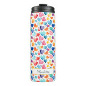 Herzfarbe Niedliche Liebe Individuelle Name Thermosbecher (Vorderseite)