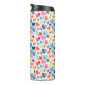 Herzfarbe Niedliche Liebe Individuelle Name Thermosbecher (Nach rechts gedreht)