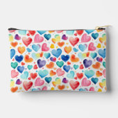 Herzfarbe Niedliche Liebe Individuelle Name Zubehörtasche (Rückseite)