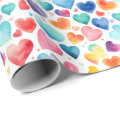 Herzfarbe Niedliche Liebe Süße Muster Geschenkpapier (Rolleneckpunkt)