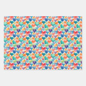 Herzfarbe Niedliche Liebe Süße Muster Geschenkpapier Set (Vorderseite 3)