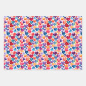 Herzfarbe Niedliche Liebe Süße Muster Geschenkpapier Set (Vorderseite 2)