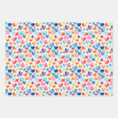 Herzfarbe Niedliche Liebe Süße Muster Geschenkpapier Set (Vorderseite)