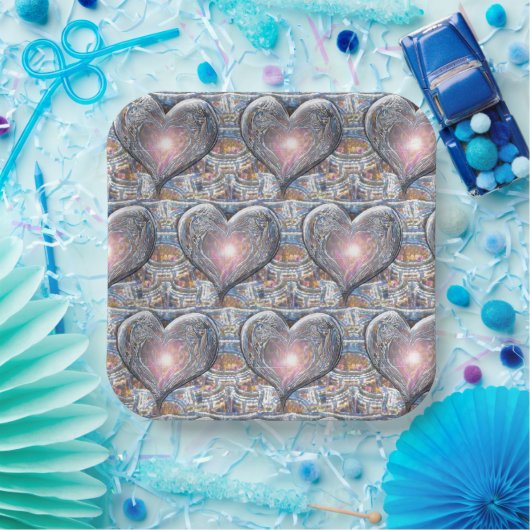 Herzfenster Pappteller (Party)