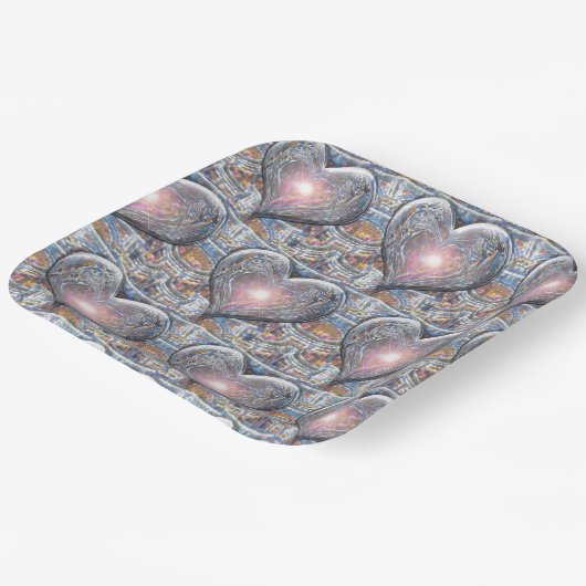 Herzfenster Pappteller (Gewinkelt)