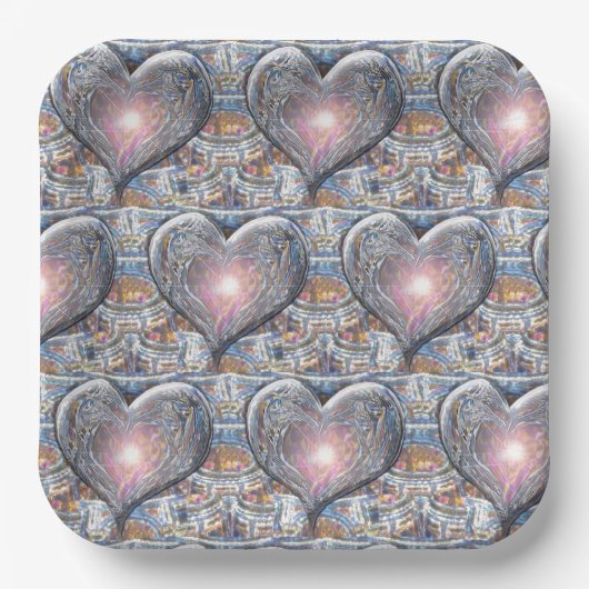 Herzfenster Pappteller (Vorderseite)