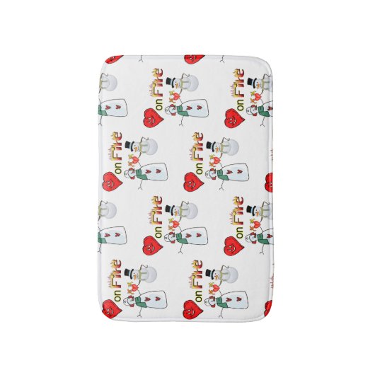Herzfeuer Snowman Duschmatte Badezimmer Badematte (Vorderseite Vertikal)